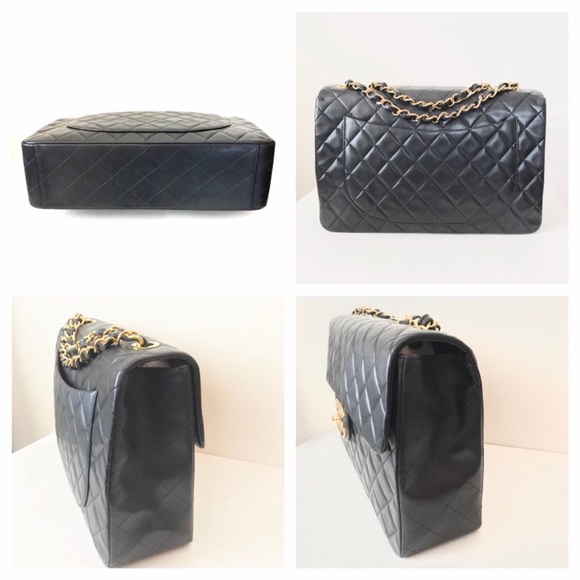 CHANEL Maxi XL Black Lambskin Single Flap 2.55 Bag - Picture 7 of 10